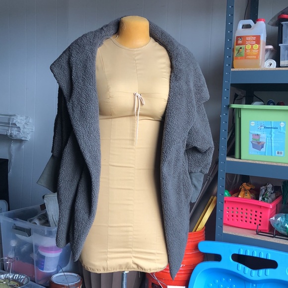 SweatyRocks grey teddy hooded cardigan/jacket L - Picture 1 of 6